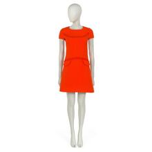Mini dress of red worsted wool