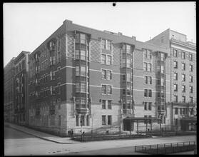 82nd Street at the corner of West End Avenue. Carlisle Dwellings, apartments.