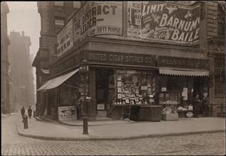 [Corner of Wall Street and Broadway, where Irving Trust Co. Building now stands.]