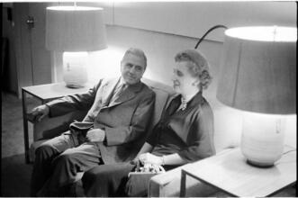 United Nations [Bess Truman with an unidentified man.]