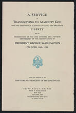 A Service of Thanksgiving to Almighty God