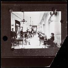 Interior -- reading room in Mills House no. 1.