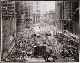 41st St. - Looking N. [Lincoln Building construction.]