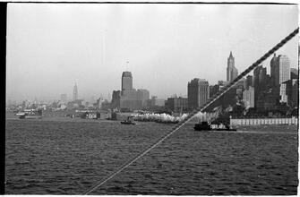 [Waterfront activity in New York Harbor at the mouth of the Hudson River.]