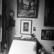 [Work desk of Lionel Wurts.]