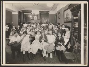 Interior, 157 E. 94th St., Childrens' Sewing Class.