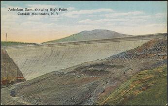 Ashokan Dam, showing High Point, Catskill Mountains, N.Y.