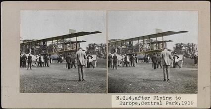 N.C. 4, after Flying to Europe, Central Park, 1919.