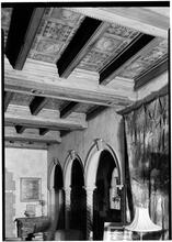 Bernard Benson [residence]. Detail of living room ceiling.