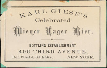 Karl Giese's Celebrated Wiener Lager Bier