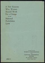 A Few Reasons Why Women Should Work For a Change in the National Prohibition Laws