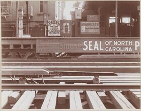 [Elevated train station.]