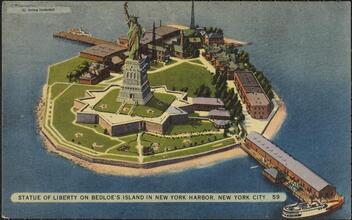 Statue of Liberty on Bedloe's Island in New York Harbor, New York City