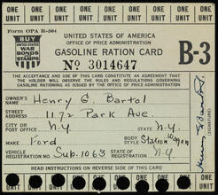 Gasoline Ration Card