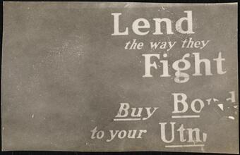 Street Scenes, etc. Showing Displays of Liberty Loan Posters during World War I [Liberty Loan billboard.]