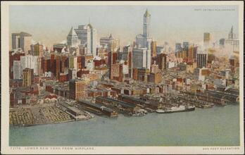 Lower New York from Airplane. 800 Feet Elevation.