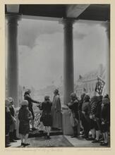 [Federal Hall, 1789, northeast corner of Wall and Nassau Streets. Photograph of the "Inauguration of Washington, 1789." Miniature group installed in the Altman Foundation Gallery at the Museum of the 