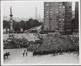 Columbus Circle with crowd