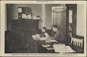 Reading Room, U.S. Army General Hospital No. 1 Williamsbridge, N.Y.