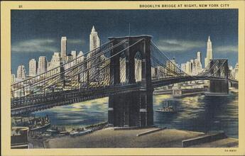 Brooklyn Bridge at Night, New York City