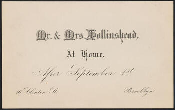 Mr. & Mrs. Hollingshead, at Home
