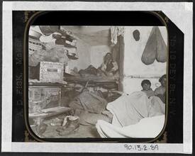 Lodgers in a crowded Bayard Street tenement - "Five cents a spot."