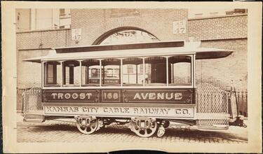 Cable Cars [Kansas City Cable Railway Co. No. 168 streetcar, Troost Avenue.]