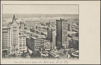 View from World Bldg. with North River, N.Y. City