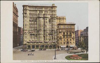 Hotel Savoy Fifth Avenue, 58th and 59th Streets, New York City.