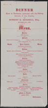 Dinner Given to Gentlemen connected with the Railway interests of this Country, by Robert H. Berdell, Esq.