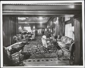 [S.S. "Washington", One Side of Lounge, Cabin Class.]