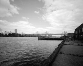 [Looking northwest from Long Island City to the Queensboro Bridge.]