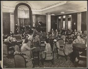 French Line, S.S. "Paris", First Class, with Models, Interior, Grand Salon.