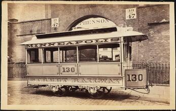 Fare-box Cars [Minneapolis Street Railway No. 130 streetcar.]