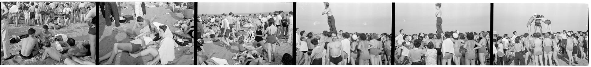 [Coney Island beach scenes.]