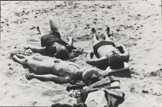 [Sunbathers on Coney Island beach.]