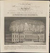 A View of the Magnificent and Extraordinary Fire Works Exhibited on the N.Y. City Hall