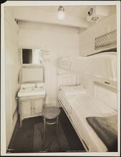 Italia-America Shipping Corp., S.S. "Roma", Pier 97 North River, Interior, 2 Berths Stateroom 120, Third Class.