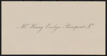 Mr. Henry Evelyn Pierrepont, Jr. [Marriage to Ellen A. Low.]