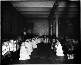 Prayer-time in the Nursery - Five Points House of Industry.