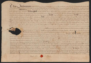 Indenture between Bowdowin Le Count of Kingston and Richard Bradley of New York City, April 6, 1737