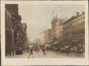 New-York. Winter Scene in Broadway