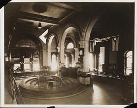 Interior of the New York Cotton Exchange.