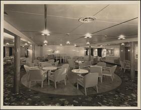 S.S. "Nieuw Amsterdam", 5th Street, Hoboken, N.J., Tourist Class, Lounge.
