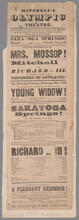 Mitchell's Olympic Theatre. On Saturday evening, February 26, 1842, the entertainments will commence with the celebrated farce called "Young Widow"