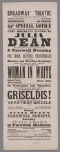 Julia Dean, appearing on Monday and Tuesday evenings, July 22 & 23, 1867, in the excellent play of "The Woman in White"