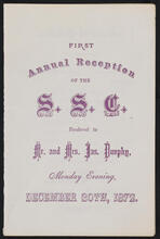 First Annual Reception of the S.S.C. Tendered to Mr. and Mrs. Jas. Dunphy