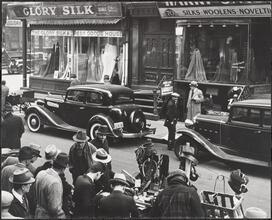 Orchard Street, Pushcarts and Silk Goods Stores.