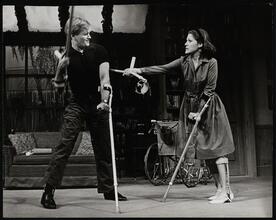 [Donald Madden as Jason Sample and Sharon Laughlin as Kathy Lacey in "One by One".]