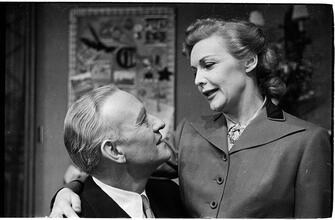 Goodbye My Fancy [Cast on stage. Madeleine Carroll as Agatha Reed.]